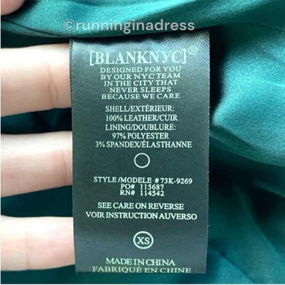 NWT Blank NYC Genuine Suede Leather Moto Jacket In Color Tree Hugger Green XS - Picture 14 of 15